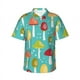 thumbnail image 3 of Nueva camisa hawaiana con estampado divertido de hongos para hombre, camisas casuales de manga corta para vacaciones en la playa, camisas de calle con flores para mujer y niño, 3 of 5