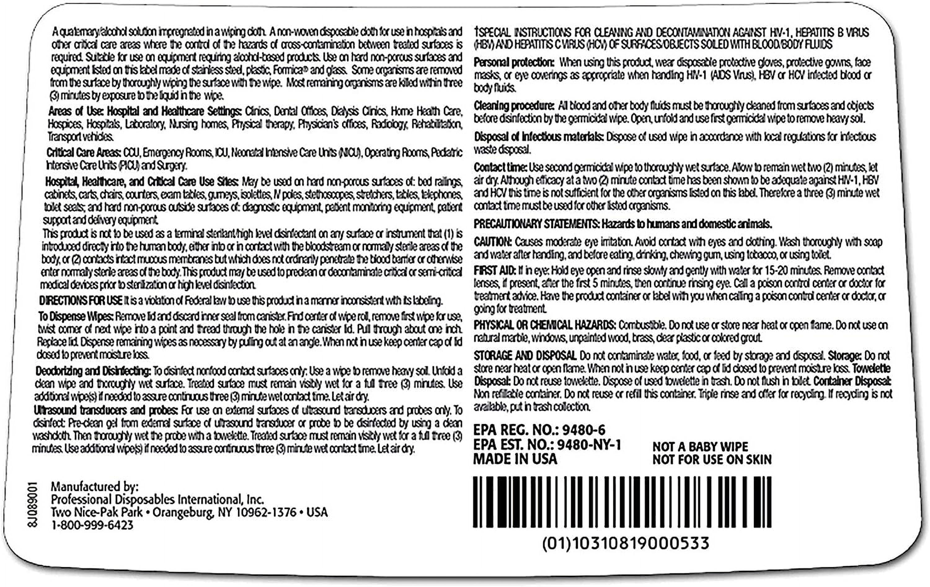 PDI Sani-Cloth Plus Germicidal Disposable Wipes, 160 Wipes per Canister, Case of 12