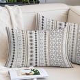 thumbnail image 2 of Boho Aztec Pillow Covers King, Ethnic Brown Strips Geometric Tribal Rustic Soft Brushed Microfiber Breathable Throw Pillow Covers, Decorative Pillowcase with Zipper for Couch Sofa Bedroom 20"x36", 2 of 9