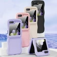 thumbnail image 3 of Compatible with Samsung Galaxy Z Flip5 Cute Case Wave Frame Frosted TPU Soft Slim Shockproof Protection Cover for Women Girls-Pink, 3 of 6