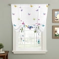 thumbnail image 2 of Vintage Colorful Butterfly Balloon Curtains 63 Inch Length for Living Room/Bedroom, Watercolor Butterflies Farmhouse Rod Pocket Privacy Door Curtains Decorative Tie Up Shade for Window 52"x63", 2 of 8