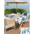 thumbnail image 4 of Outdoor Tablecloth with Umbrella Hole and Zipper, Blue Snowman Christmas Rectangle Table Cloth 60x102 Inch Waterproof Tablecloth, Xmas Tree Snowflake Winter Rustic Elk Picnic Table Cover for Patio, 4 of 7