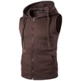 thumbnail image 3 of Chaleco con capucha y bolsillo con cremallera para hombre, chaleco con capucha M19, 3 of 4