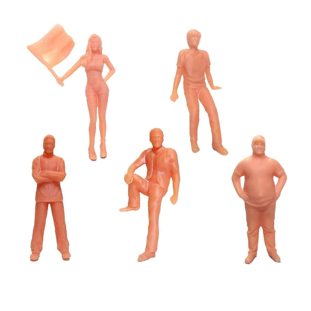 Juego de 5 uds. de figuras a escala 1/64, figuras sin pintar, modelos de personas pequeñas realistas, trenes arquitectónicos para paisaje DIY,