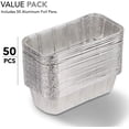 thumbnail image 3 of Stock Your Home 2 Lb Aluminum Foil Mini Loaf Pans (50 Pack) Disposable Small Loaf Pan - 2 Pound Baking Tin Liners, Perfect to Bake Cakes, Bread Loaves, and Meat - 8.5 x 4.5 x 2.5, 3 of 7