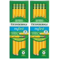 Ticonderoga My First Primary Size No. 2 Pencils with Eraser, 12 Per Box, 2 Boxes