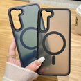 thumbnail image 4 of Matte Case For Samsung Galaxy S24 S23 S22 Ultra Plus S21 S20 FE For Magsafe Magnetic Charge Frosted Bumper Cover funda, 4 of 5