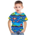 thumbnail image 2 of Cethrio Kids Boys T-Shirts, Print Crew Neck Cute Short Sleeve Summer Tops Multicolor Size 13-14 T, 2 of 5