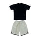 thumbnail image 2 of Conjunto de ropa para muñeca masculina a escala 1/6, pantalones cortos deportivos y camiseta hechos a mano, estilo casual. Conjunto de camisa negra, 2 of 9