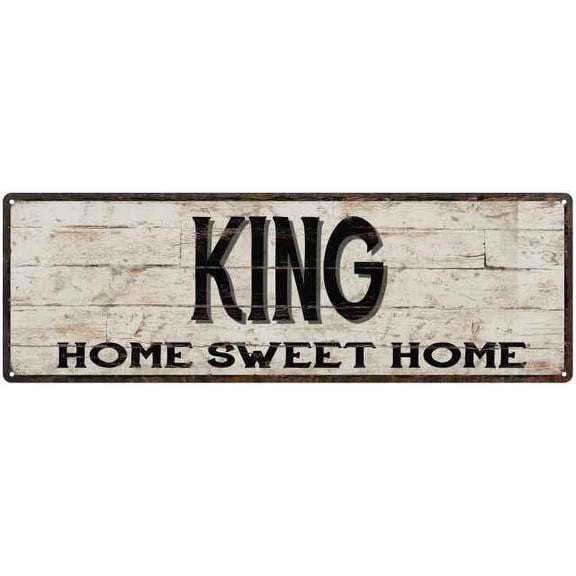 KING Rustic Home Sweet Home Sign Gift 8x24 Metal Decor 108240084035