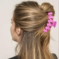 thumbnail image 2 of Pinza grande para el pelo de color liso y textura, pinza para la parte posterior de la cabeza, accesorio para el pelo rojo con red para el viento, ideal para Instagram, para mujer., 2 of 6