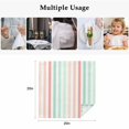 thumbnail image 4 of Coral Cyan Stripe Cloth Napkins, Geometric Grey White Vertical Striped Washable and Reusable Dinner Napkins Set of 8, Table Napkin for Kitchen Party Birthday Wedding Hotel Housewarming 20"x20", 4 of 8