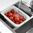 thumbnail image 6 of Extendable Sink Colander Strainer Basket, Wash Vegetables and Fruits, Drain Cooked Pasta and Dry Dishes - Adjustable Over the Sink Colander Drainer Basket - #02 White, 6 of 6