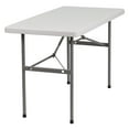 thumbnail image 3 of Emma + Oliver 4-Foot Granite White Plastic Folding Table - Banquet / Event Folding Table, 3 of 9