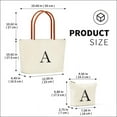 thumbnail image 2 of YOOLIFE Christmas Gifts for Women - Initial Canvas Tote Bag, Personalized Birthday Gifts for Mom Her Friend, Travel Essential, 2 of 7