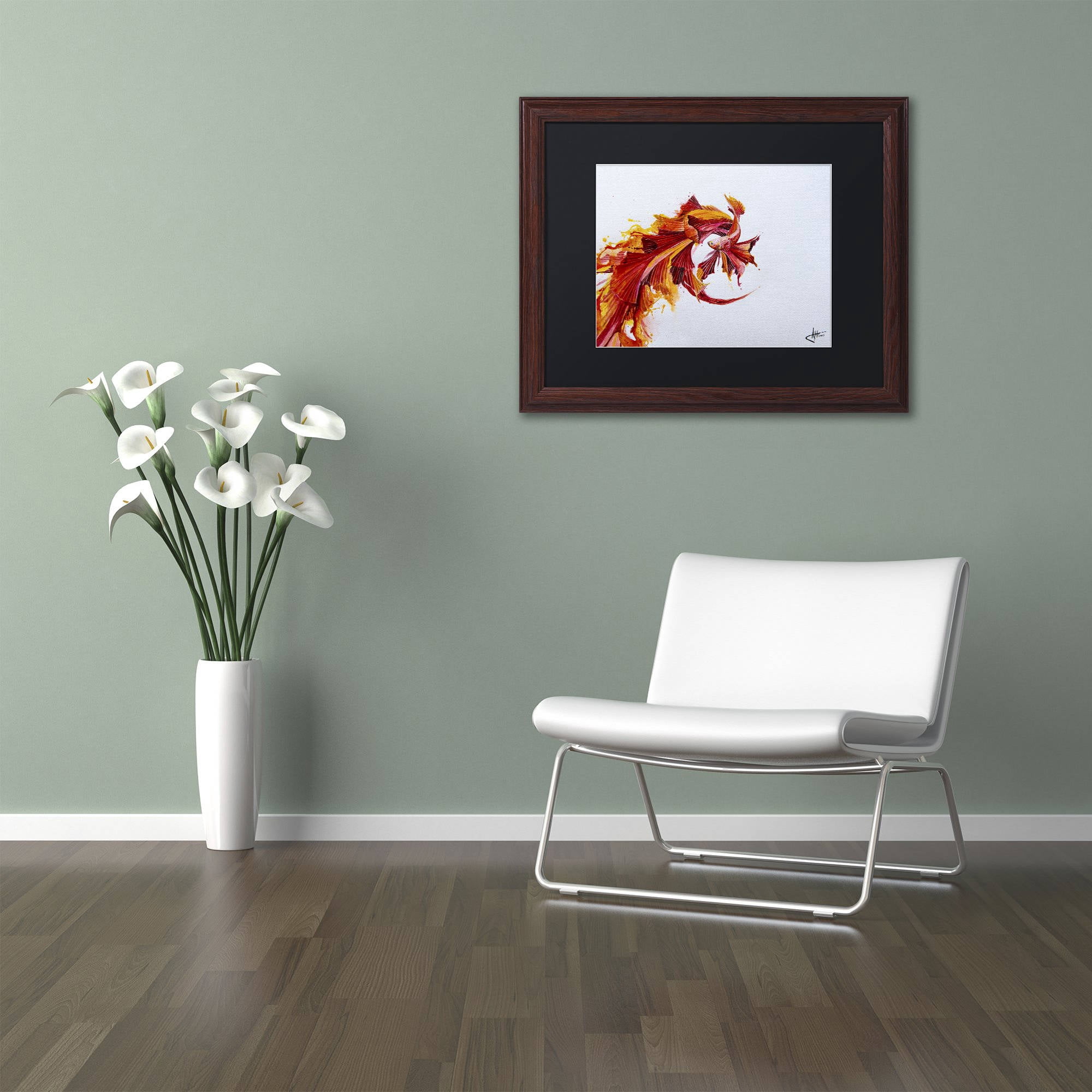 Trademark Fine Art 'Ignite' Canvas Art by Marc Allante, Black Matte, Wood Frame