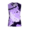 thumbnail image 5 of YLSDY Men's All-Over Print Sleeveless Hoodie Top, Casual Drawstring Pullover Tank for Street Style Purple S, 5 of 9