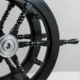 thumbnail image 3 of Nagina International 18 in. Teak Black Ship Wheel Table Ships Helm Steering Wheel Stool - Side Table - Wood, 3 of 4