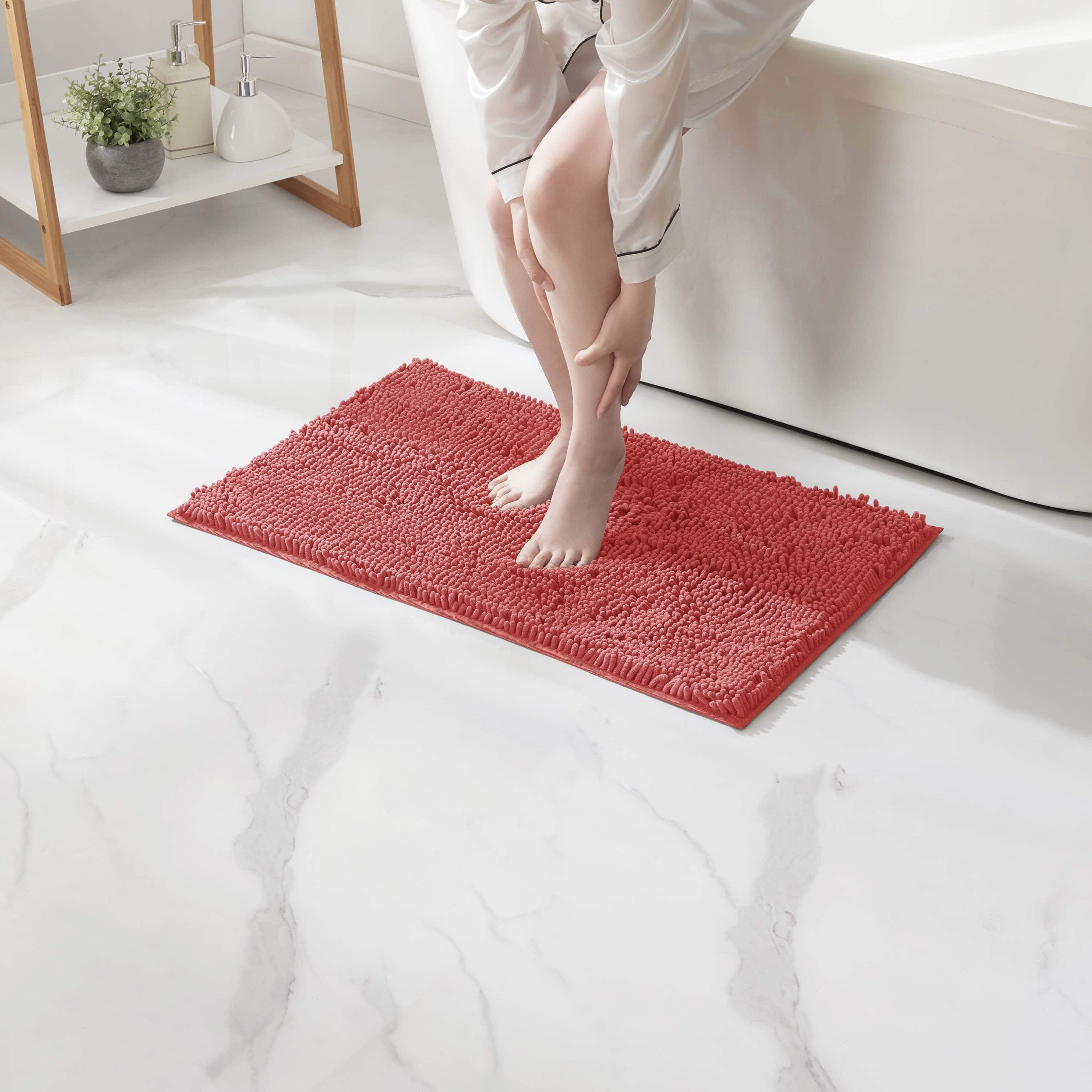 LammaLoe Bath Rug, Chenille Bathroom Rug, Absorbant Bath Mat For Bathroom Decor, Shower Mat 20x32