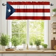 thumbnail image 2 of Puerto Rico Valances for Windows, 54 x 18in, Flag, Patriots, Palm Leaves Rod Pocket Kitchen Valance Curtain Light Filtering Window Treatments for Living Room Bedroom, 1 Panel, 2 of 7