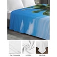thumbnail image 6 of Coastal Tropical Full Size Flat Sheet, Wrinkleproof & Fadeproof Cooling Flat Bed Sheet Only, Blue Sky Coconut Tree Summer Beach Breathable Soft Bedding Top Sheets 81 x 96 Inches, 6 of 8