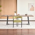 thumbnail image 3 of S-HOME Accent Armchairs in Green with Black Metal Frame, Set of 2 Dining Room Chairs, 3 of 7