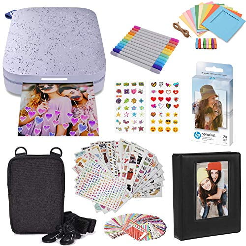 HP Sprocket Portable 2x3" Instant Photo Printer (Lilac) Starter Bundle