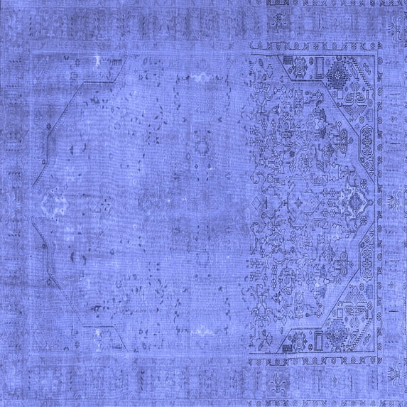 Ahgly Company Indoor Square Persian Blue Traditional Area Rugs, 5' Square