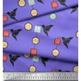 thumbnail image 2 of Soimoi Purple Poly Georgette Fabric Architectural Frame & Paper Bird Art & Craft Print Fabric by the Yard 52 Inch Wide, 2 of 3
