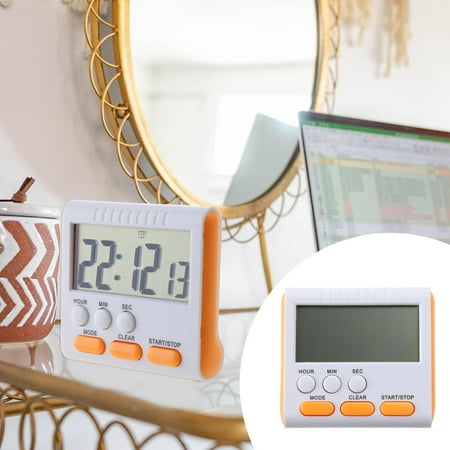 

AaSFJEG Digital Kitchen Timer with Large LCD Display 24 Hour Clock & Alarm Up & Down for Kids Teachers Newborn Christmas Decoration Orange