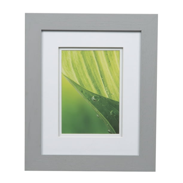 Gallery Solutions 8x10 Wide Grey Frame with Double Mat For 5x7 Image