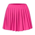 thumbnail image 4 of Skirts for Women Solid Color Mini Pleated Line High Waist Flared Zipper Casual Stretch Short Pink Skirt L, 4 of 4