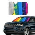 thumbnail image 4 of Disketp Windshield Sun Shade, Car Sun Shade For Front Window Rainbow Colored Sunshades Sun Visor Protector Blocks Uv Rays Foldable, 4 of 9