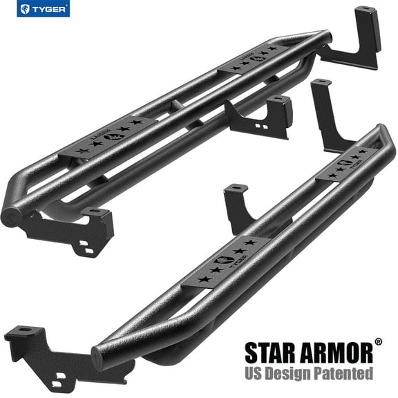 Tyger Auto Star Armor Compatible with 1999-2006 Chevy Silverado GMC Sierra 1500 ;2001-2006 2500 3500HD; 2007 Classic | Double Cab | TG-AM2C20218 | Side Step Rails Nerf Bars Running Boards