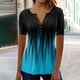 thumbnail image 1 of ICHUANYI Clearance Women Fashion Casual Print Round Neck Loose Short Sleeve T-shirt Top Blouse Pullover(Blue, S) ICHUANYI WER2023080709165, 1 of 5