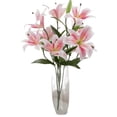 thumbnail image 2 of ZZ Artifical Lily Flowers, Long Stem Artificial Stargazer Lilies with 9 Heads Full Bloom Lily & 3 Lily Buds-Faux Tiger Lily Bouquets., 2 of 7