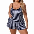 thumbnail image 2 of YHAJDS Women Plus Size Pajama Set 2 Piece Sleeveless Spaghetti Strap Camisole Top Elastic Shorts Sleepwear, 2 of 3