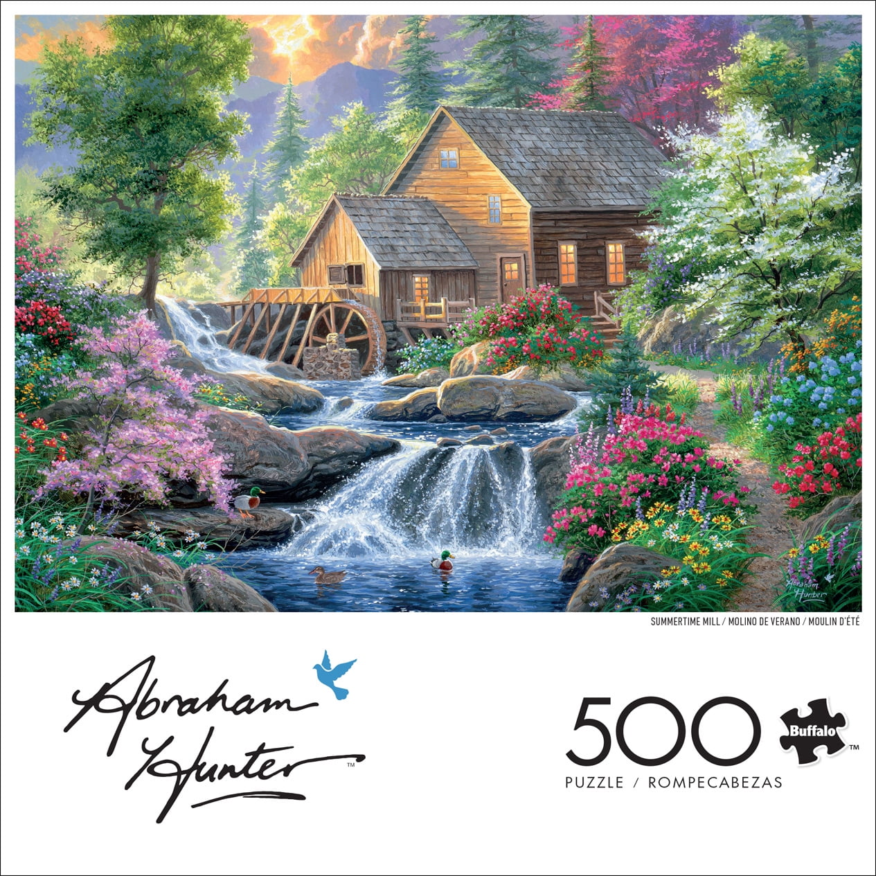 Buffalo Games Summertime Mill Puzzle de 500 pièces imbriqué pour adultes de 14 à 99 ans