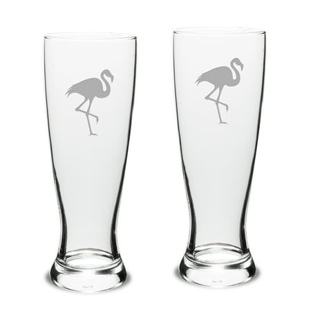 

Flamingo Deep Etched University Beer Pilsner Glass Set of 2