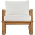 thumbnail image 6 of Modway Marina Solid Teak Wood Patio Rocking Chair in Natural and White, 6 of 8