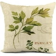 thumbnail image 2 of Set of 4 Linen Throw Pillow Covers 18x18 Inch Green Botanical Ferns and Dragonfly Ivies Ivy Leaf Leaves Home Decor Pillowcase Square Cushion Cover for Sofa Bed Couch, 2 of 6