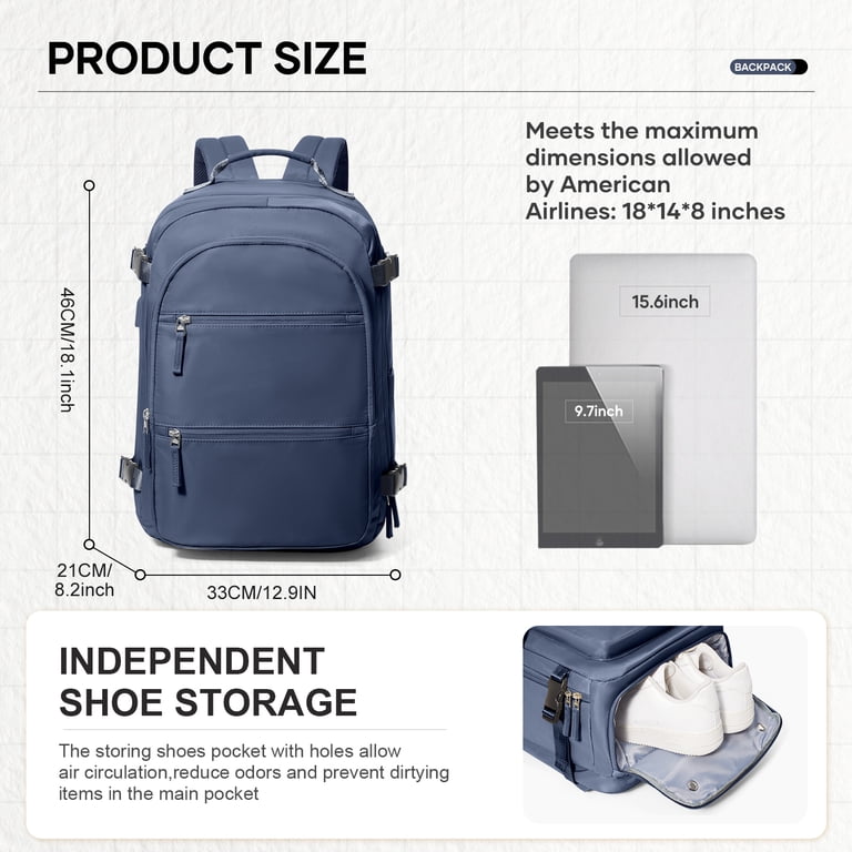 Large Travel Vacuum Backpack, 32L Airback Backpack With Vacuum Seal, 15.6  Inch Waterproof Business Laptop Backpack with USB Charging Port for Women &  ...