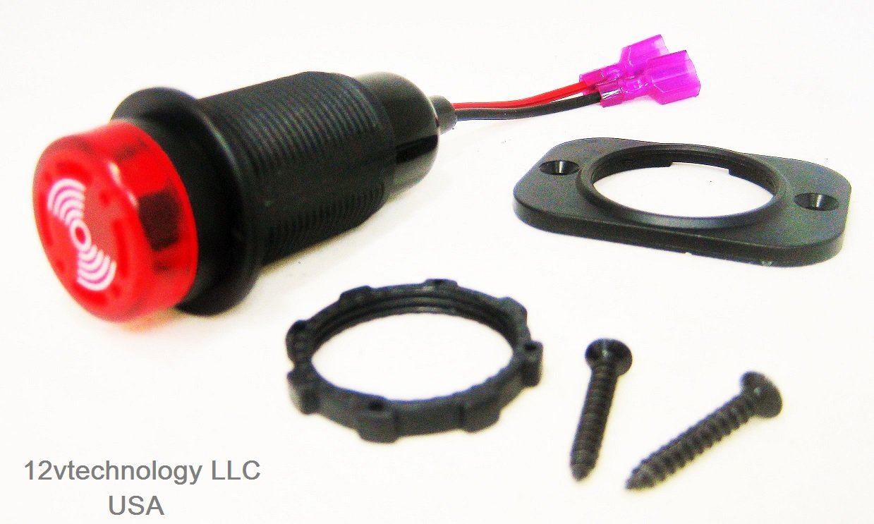 Alarm with flashing LED indicator