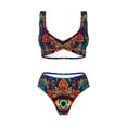 thumbnail image 5 of Honeii Vibrant Psychedelic Eye Print Women’s Bikini Set,Two Piece Swimsuit Bathing Suits,Stylish High Elasticity Swimwear for Beach and Pool, 5 of 7