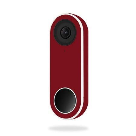 MightySkins NEHEL-Solid Burgundy Skin for Nest Hello Video Doorbell - Solid Burgundy