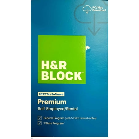 H&R Block Tax Software Premium 2022 Key Card for Windows and Mac OS