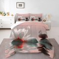 thumbnail image 1 of YST Florals Comforter Set King Size, Flowers Butterflies Stones Soft Bedding, Insect Animals Lakes Reflection Bedding Comforter Sets, White Red Natural Landscape Duvet Insert For Bedroom, 1 of 6