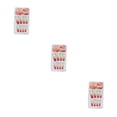 thumbnail image 1 of maskred 1 Set French Tip Press on Nails Gradient Extension Fingernails Tips Removable Fashion Wraps Full Cover DIY Manicure Kit Type 2 2g glue,24Pcs jelly 3Set, 1 of 6