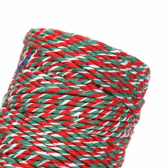 100m X 1.5mm Cotton Cords Red Green White Mixed Color Hang Tag String Rope Twine Thread DIY Gift Wrap Ribbon Christmas Decoratio