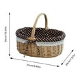 thumbnail image 2 of karymi Wicker Woven Basket Hand Woven Wicker Storage Basket with Handle and Linen Cloth Lining Versatile Bread and Fruit Versatile Organizer for Home Party and Picnic Holiday Gifts, 2 of 6